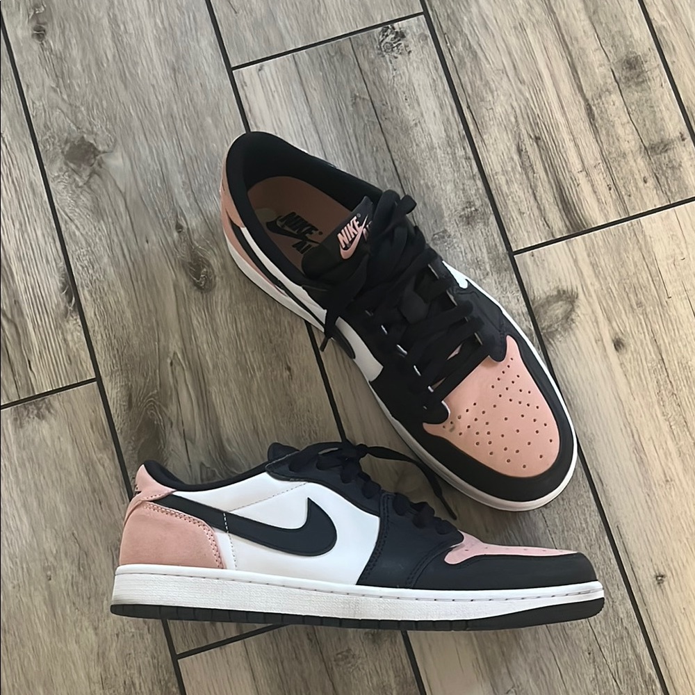 Nike Air Jordan 1 Low - Black and Pink Men’s Sneakers - Size 11 - Good Condition